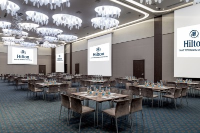 Set inside the convention center, Hilton Saint Petersburg ExpoForum delights with modern rooms, fine dining, flexible event spaces and a spa.